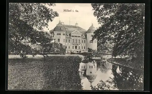 AK Milkel i. Sa., Blick zum Schloss