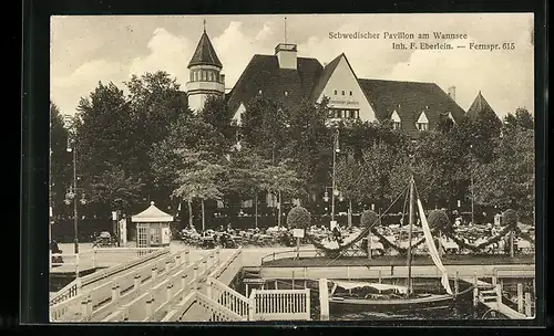 AK Berlin-Wannsee, Restaurant Schwedischer Pavillon, Inh. F. Eberlein