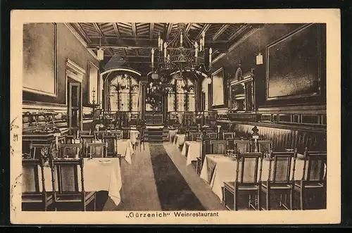 AK Köln, Weinrestaurant Gürzenich, Innenansicht