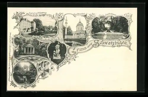 AK Schwetzingen, Minervatempel, Apollo-Tempel, Merkurtempel, Moschee