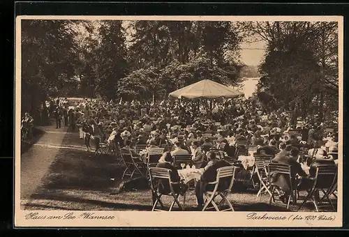 AK Berlin-Wannsee, Restaurant Haus am See, Parkwiese