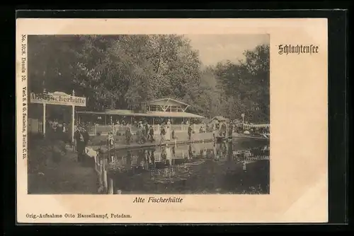 AK Berlin, Restaurant Alte Fischerhütte am Schlachtensee