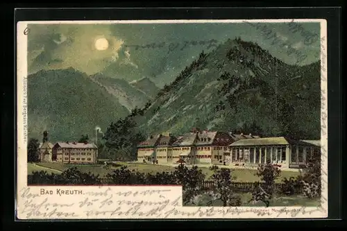 Mondschein-Lithographie Bad Kreuth, Teilansicht