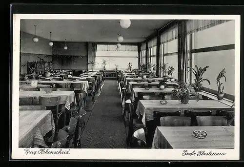 AK Solingen, Burg Hohenscheid, Grosse Glasterrasse im Restaurant