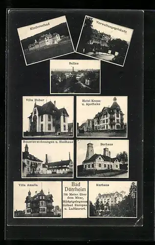 AK Bad Dürrheim, Villen Huber und Amalia, Borhaus, Hotel Kreuz