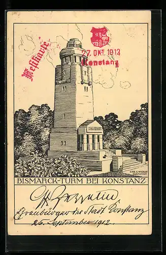 Künstler-AK Konstanz, Bismarckturm