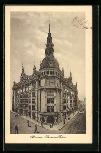 AK Bremen, Baumwollbörse und Strassenbahnverkehr