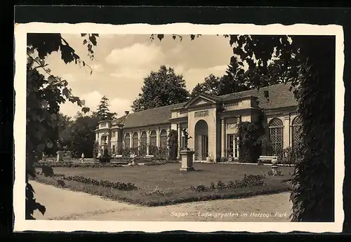 AK Sagan, Ludwigsgarten im Herzogl. Park