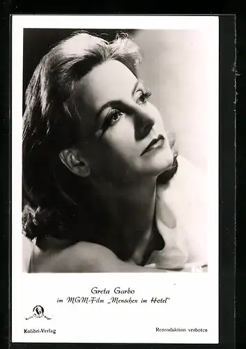 AK Schauspielerin Greta Garbo in dem Film Menschen im Hotel