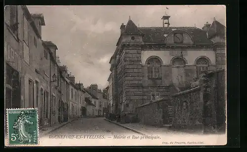 AK Rochefort-en-Yvelines, Mairie et Rue principale