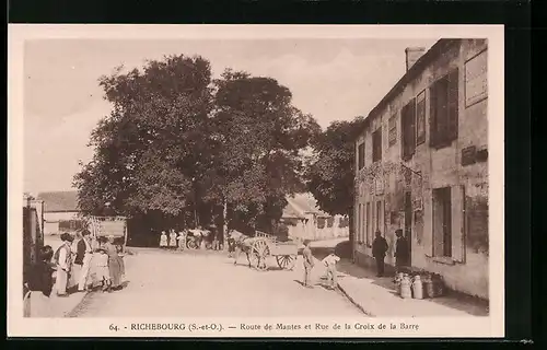 AK Richebourg, Route de Mantes et Rue de la Croix de la Barre