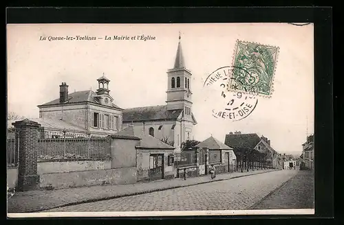 AK La Queue-lez-Yvelines, La Mairie et l`Église