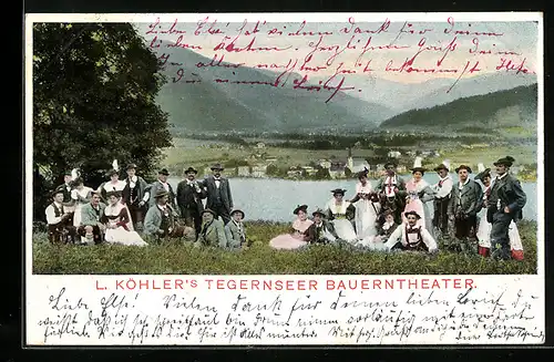 AK L. Köhler`s Tegernseer Bauerntheater, Trachtenkapelle