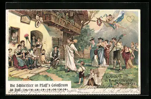 Lithographie Schliersee, Schlierseer in Pfaff`s Colosseum in Hof