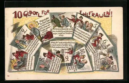 AK 10 Gebote für Ehefrauen, verschiedene Darstellungen