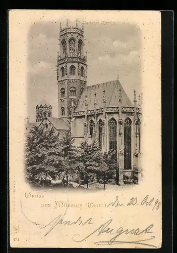 AK Münster i. W., Ludgeri-Kirche bei Tag