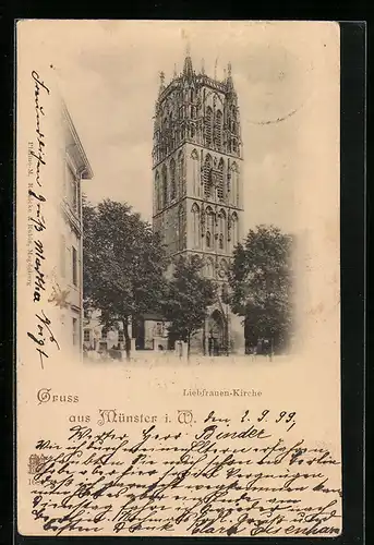 AK Münster i. W., An der Liebfrauen-Kirche