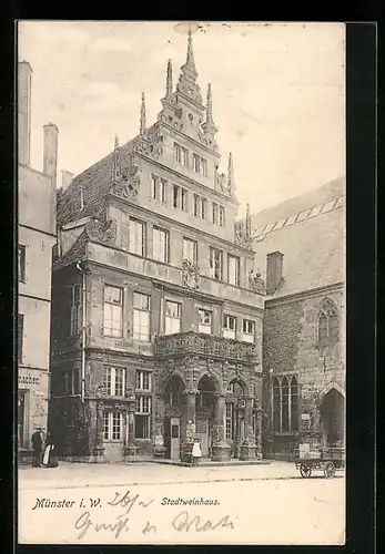AK Münster i. W., Blick auf das Stadtweinhaus