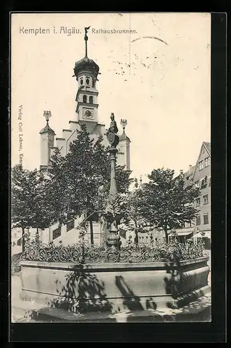 AK Kempten i. A., Am Rathausbrunnen