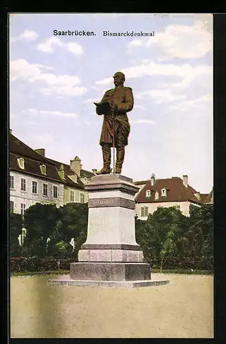 AK Saarbrücken, Blick auf das Bismarckdenkmal