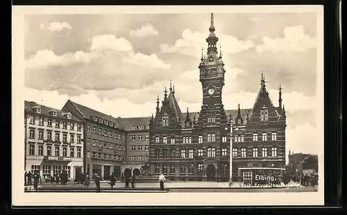 AK Elbing, Rathaus mit Erweiterungsbau