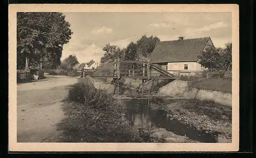AK Giersdorf, Ortsansicht am Giersdorfer Wasser