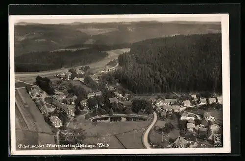 AK Wickersdorf im Thür. Wald, Totalansicht vom Flugzeug aus