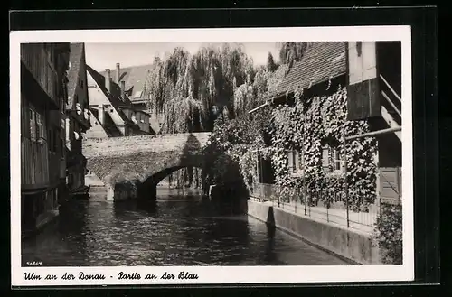 AK Ulm an der Donau, Partie an der Blau
