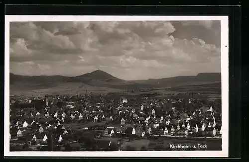 AK Kirchheim u. Teck, Totalansicht vom Flugzeug aus