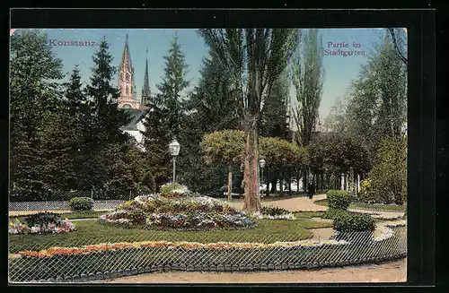 AK Konstanz, Partie im Stadtgarten