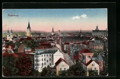 AK Paderborn, Ortsansicht aus der Vogelschau