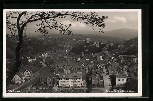 AK Wiesbaden, Sonnenberg mit Burgruine