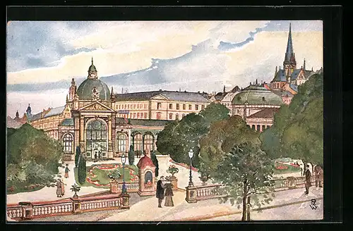 Künstler-AK Wiesbaden, Der Kochbrunnen