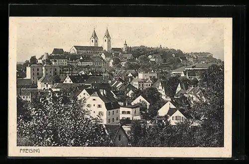 AK Freising, Ortsansicht aus der Vogelschau