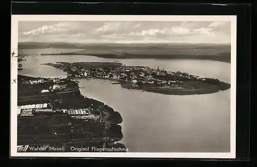 AK Werder (Havel), Totalansicht vom Flugzeug aus