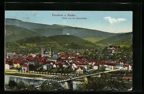 AK Eberbach am Neckar, Blick von der Marienhöhe
