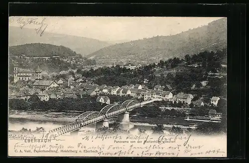 AK Eberbach a. N., Panorama von der Marienhöhe gesehen