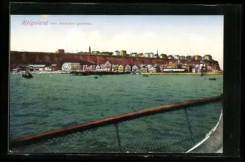 AK Helgoland, Die Insel vom Dampfer gesehen