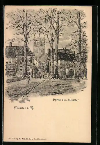 Künstler-AK Münster i. W., Ortspartie