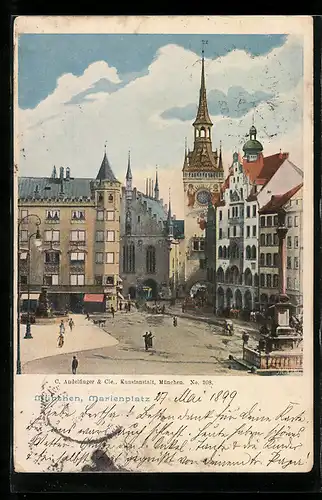 Künstler-AK München, Marienplatz