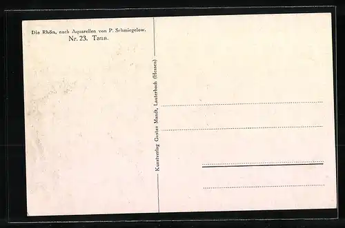 Künstler-AK Tann i. Rhön, Ortspartie