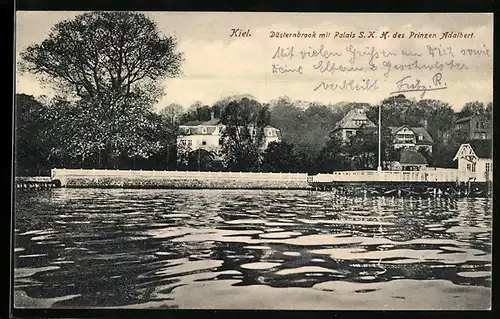 AK Kiel, Düsternbrook mit Palais S. K. H. des Prinzen Adalbert