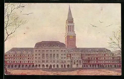 Künstler-AK Kiel, Rathaus