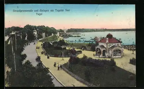 AK Berlin-Tegel, Strandpromenade und Anlagen am Tegeler See