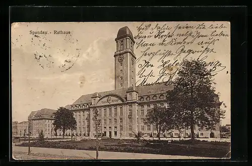 AK Berlin-Spandau, Blick zum Rathaus