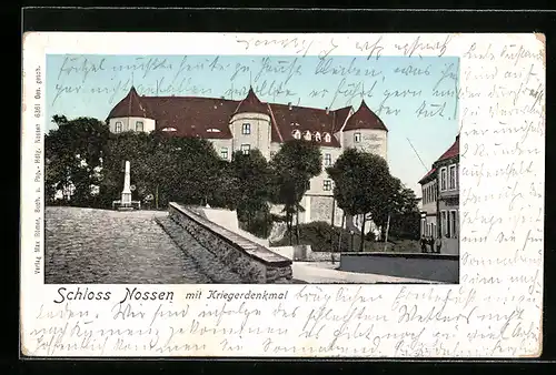 AK Nossen, Schloss mit Kriegerdenkmal