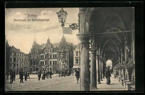 AK Bremen, Marktplatz mit Rathauspassage