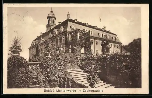 AK Lichtenwalde im Zschopautal, Blick zum Schloss