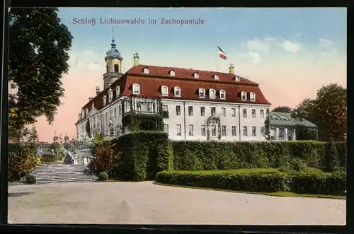 AK Lichtenwalde im Zschopautal, Blick zum Schloss