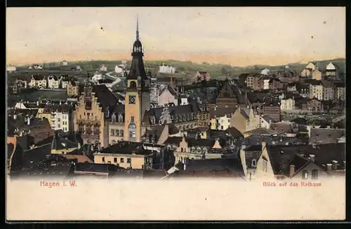 AK Hagen i. W., Blick auf das Rathaus